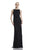 Theia  - 882469 Sleeveless Beaded Bateau Long Gown in Black