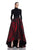 Theia - 882560 Longsleeve Hi-Lo Crimson Evening Dress in Red