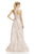 Theia - 882709 Shimmering High Low Jacquard Ball Gown in Pink