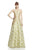 Theia - 882755 Strapless Gilded Brocade Evening Gown in Gold