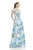 Theia - 882757 Floral Printed A-Line Long Gown in Blue