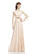 Theia - 882792 Decadent Woven Bateau Evening Dress  in Orange