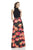 Theia - Floral Print Long Dress 882808 in Black and Floral