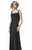 Theia - 882855 Square Neck Sleeveless Cowl Back Gown in Black