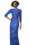 Theia - 882961 Quarter Sleeve Petal Gown in Blue