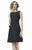 Theia - 882976 Bateau Matelasse Jacquard Dress  in Black