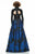 Theia  - 883053 High Neck Long Sleeves Pleated A Line Long Gown in Black and Blue