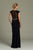 88405 Twisted V-neck Jeweled Sheath Dress