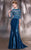 Bejeweled Bateau Sheath Dress 8850 in Royal Blue