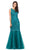 Dancing Queen - 8851 Beaded Lace Open Back Mermaid Evening Dress in Green