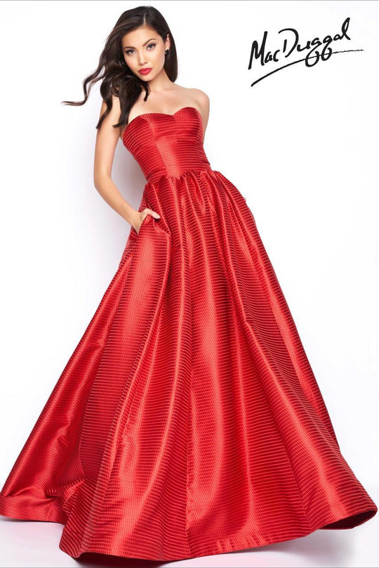 Mac Duggal - Black White Red Style 8876R