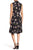 Nanette Nanette Lepo - NM8S171J3 Pleated Floral Print A-line Dress In Black