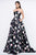 Ieena Duggal  - Bustier Gown Style 8882I in Black and Print