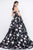 Ieena Duggal  - Bustier Gown Style 8882I in Black and Print