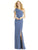 After Six - 6769 Bow Accent One Shoulder Crepe Dress In Blue