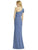 After Six - 6769 Bow Accent One Shoulder Crepe Dress In Blue