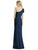After Six - 6769 Bow Accent One Shoulder Crepe Dress In Blue