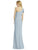 After Six - 6769 Bow Accent One Shoulder Crepe Dress In Blue