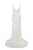 Theia - 890440 Petal Appliqued Long Sheath Gown In White