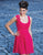 Alexia Designs - 890 Floral Accented Scoop Crepe A-line Dress In Pink