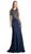 Floral Applique Illusion Bateau Sheath Dress