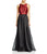 Aidan by Aidan Mattox - Bateau Neck Organza A-line Dress 151A11030 in Red and Multi-Color