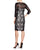 Sue Wong - Sequined Illusion Bateau Sheath Dress N5443 in Black and White