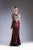 Cinderella Divine - 8933 Cap Sleeve Metallic Appliqued Mermaid Gown In Red