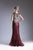 Cinderella Divine - 8933 Cap Sleeve Metallic Appliqued Mermaid Gown In Red