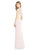 Jenny Packham - JP1001 Lace Cap Sleeve Jeweled Sheath Gown In Pink