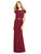 Jenny Packham - JP1001 Lace Cap Sleeve Jeweled Sheath Gown In Red
