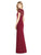 Jenny Packham - JP1001 Lace Cap Sleeve Jeweled Sheath Gown In Red