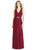 Jenny Packham - JP1002 Sleeveless Matte Chiffon V-neck Sheath Dress In Red