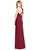 Jenny Packham - JP1002 Sleeveless Matte Chiffon V-neck Sheath Dress In Red