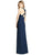 Jenny Packham - JP1002 Sleeveless Matte Chiffon V-neck Sheath Dress In Blue