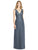 Jenny Packham - JP1005 Vintage Jewel Adorned Crisscross Midriff Gown In Gray and Silver