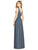 Jenny Packham - JP1005 Vintage Jewel Adorned Crisscross Midriff Gown In Gray and Silver