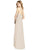 Jenny Packham - JP1006 Lux Chiffon Ruffled V-neck High Low Dress In Neutral