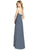 Jenny Packham - JP1006 Lux Chiffon Ruffled V-neck High Low Dress In Gray