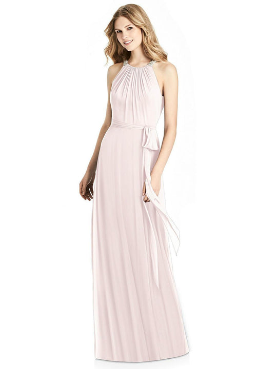 Jenny Packham - JP1007 Shirred Jewel A-Line Dress In Pink