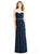 Jenny Packham - JP1008 Strapless Ruched Bodice Chiffon Gown In Blue