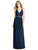 Jenny Packham - JP1009 Beaded V-neck Lux Chiffon Sheath Dress In Blue