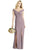 Social Bridesmaids - 8186 Pleated Off-Shoulder Matte Chiffon Dress In Pink and Purple