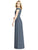Social Bridesmaids - 8186 Pleated Off-Shoulder Matte Chiffon Dress In Gray