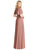 Social Bridesmaids - 8188 V-neck Matte Chiffon Sheath Dress In Pink
