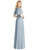 Social Bridesmaids - 8188 V-neck Matte Chiffon Sheath Dress In Blue