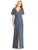 Social Bridesmaids - 8188 V-neck Matte Chiffon Sheath Dress In Gray