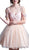 Cinderella Divine - 8947 Twist Front Beaded Lace Dress In Pink