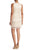 Taylor - 9734M Sequined Mesh Short Sheath Dress In Nude