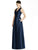 Alfred Sung - D747 Sleeveless Satin Twill A Line Dress In Blue